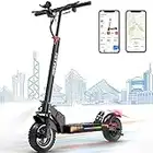 HITWAY H5 Pro Patinete Eléctrico para Adultos con Motor de 800W 48V, App,Batería 13000 mAh, Doble suspensión, Frenos de Disco, 4 Intermitentes, Scooter, máxima de 25 Km/h, negro (app,13ah)