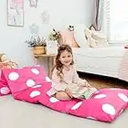 Butterfly Craze Floor Pillow Bed Lounger Cover, Cozy & Stylish Seating Solution for Kids & Adults, Recliner Floor Cushion for Ultimate Comfort, Toddler Nap Mat, Cover Only, Hot Pink Polka Dot, Queen