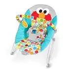 Bright Starts Sesame Street I Spot Elmo! 3-Point Harness Vibrating Baby Bouncer with -Toy bar