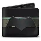 Buckle-Down - Portefeuille à Deux Volets en PU – Batman 2017 Icon/Stripe Noir/doré délavé pour Homme