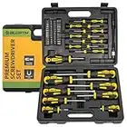 BLOSTM Premium Schraubendreher Set 42pcs - Schraubenzieher Set mit Magnetischen Spitzen, Komfortablem Griff, Kreuzschlitz-Schraubendreherköpfen, Flachen Köpfen, Aufbewahrungskoffer - Screwdriver Set