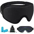 WAOAW Sleep Mask for Women Men, Eye Mask Sleeping of 3D Light Blocking Blindfold (Black)