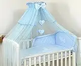 Lusso Zanzariera 480 cm per Culla Lettino Letto - Baldacchino con i Cuori SOLO - Blu