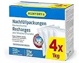 Lot de 4 Sachets Anti-humidité - Recharges pour Déshumidificateurs - Idéal pour Absorber l’humidité des Garages, Sous-sols, Salons et Grands Espaces - Sachets de 1 kg - Humydry