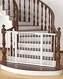 Mom's Choice Awards Winner-Cumbor 29.5"-51.5" Baby Gate Extra Wide, Easy Walk Thru Dog Gate for The House, Auto Close Safety Pet Gates for Stairs, Doorways, Child Gate Includes 4 Wall Cups,White