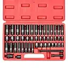 MIXPOWER 3/8" Drive Deep Impact Socket Set, 6 Point, 48 Piece Standard SAE and Metric Sizes-5/16-Inch to 3/4-Inch and 8-22 mm, 3/8'' impact universal joint, Cr-V Steel Mechanic Socket Set