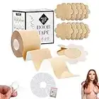 T-Fin Pack Cinta Adhesiva Pecho. Incluye 5 Pares de Pezoneras Invisibles, 36 Tiras de Cinta Doble Cara Ropa. Cinta Pecho Mujer, Sujetador Adhesivo, Sujetador sin Espalda, Cinta para Pecho Mujer