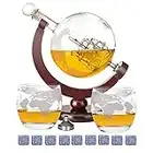 Decanter Whisky Set Regalo,DUTISON 850 mL Decanter con Pietra di Ghiaccio,2 Bicchieri da Whisky e Tappo in Vetro,Decanter per Whisky per regalo/regalo laurea/compleanno/festa del papà uomo