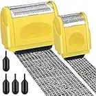 2 Pack Identity Theft Protection Roller Stamp Set Yellow Confidential Roller Stamp Privacy Stamp Information Blocker Stamp and 4 Pack Refill Ink for ID Account Address Privacy Information Security