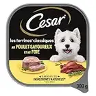 CESAR Repas pour Chien - Lot de 20 barquettes de 300g - Pâtée pour Chien Les Terrine Classiques au Poulet savoureux et au Foie - Nourriture humide pour chien