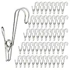 Clothes Pegs Laundry Clips Metal Hegs Pegs With Hooks Food Bag Clips Christmas Card Pegs Sock Underwear Peg Hanger Stainless Steel Pegs (50 Pcs Stainless steel colour)