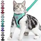 PUPTECK Reflective Cat Harness and Leash Set Escape Proof - Pet Vest Harness for Cats Small Dogs Rabbits Bunny Adjustable Travel Walking Outside