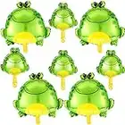 8 Pieces Frog Foil Balloons Include 4 Large Inflatable Air Balloon and 4 Mini Green Frog Foil Balloons Animal Themed Party Decoration for Wedding Birthday Baby Shower School Party Supplies, 2 Sizes