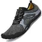 Minimaliste Barefoot Scarpe da Trail Running Uomo Scarpa da Trekking Traspirante Antiscivolo Nero Fumoso 43 EU