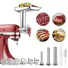 GVODE Meat Grinder Attachment for Kitchenaid Stand Mixer, Including 2 Sausage Stuffer Accessory, Metal Food Grinder, gvode Meat Grinder kitchenaid