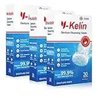 Y-Kelin pastillas limpiadoras para dentaduras,estuche ferula dental,polident,suministro para 3 meses,pastillas de dientes (90 tabletas)