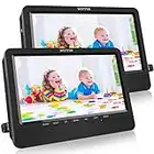 WONNIE 10.5 Portable Dual DVD Players with Two Mounting Brackets, 1024x800 HD LCD TFT, USB/SD/MMC Card Readers, Built-in 5 Hours Rechargeable Battery, Stereo Sound, Regions Free, AV Out & in