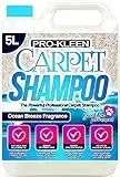 Pro-Kleen Professional Carpet & Upholstery Shampoo – Ocean Fresh Fragrance 5L - High Concentrate Cleaning Solution - Suitable For All Machines