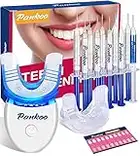 Teeth Whitening Kit with LED Light at Home for Sensitive Teeth,Professional Tooth Whitener with 2xDouble-sided Silicone Mouth Tray,10xTeeth Whitening Gel,Safely and Effectively Whitens in 15 Minutes