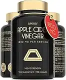 Apple Cider Vinegar Tablets 1800mg - High Strength 90 Capsules - Raw Unfiltered Apple Cider Vinegar with Mother - UK Made Vegan ACV Supplement for Women & Men - Keto Diet Friendly Pills That Work Fast