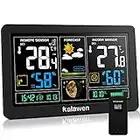 Kalawen Stazione Meteo Automatica Digitale Wireless Meteorologica con Schermo LCD Display Sveglia Tempo Data Temperatura umidità Previsioni di Tempo con Sensore Esterno Wireless