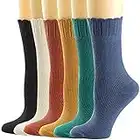 Womens Socks, Womens Crew Socks Casual Cotton Knit Comfy Winter Warm Dress Socks for Women 3/4/5/6 Pack - - Large