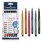 Faber-Castell Calligraphy Pitt Artist Pen Set - 6 Multi Colored Calligraphy Pens