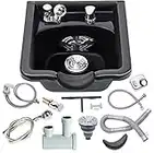 Toriexon Shampoo Bowl for Salons, Black ABS Plastic Shampoo Sink for Home, Easy to Clean and Install Salon Shampoo Bowls for Hair Stylist