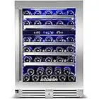 BODEGA 24 Inch Wine Cooler,56 Bottle Wine Refrigerator Dual Zone, Built-In and Freestanding Wine Fridge,with Quick and Silent Cooling System for Red, Rose and Sparkling Wines,Stylish Look