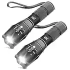 Tactical Flashlight, YIFENG XML T6 Ultra Bright LED Flashlight with Adjustable Focus and 5 Light Modes for Camping Hiking (2 Pack)