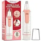 Nose Hair Trimmer for Women, Professional Painless Ear and Nose Trimmer for Women, Battery-powered Womens Nose Hair Trimmer, Precision Lady’s Ear Hair Trimmer with IPX5 Waterproof, Battery Included