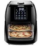 Chefman 6.3-Qt 4-In-1 Digital Air Fryer+, Rotisserie, Dehydrator, Convection Oven, XL Family Size, 8 Touch Screen Presets, BPA-Free, Auto Shutoff, Accessories Included, Black