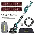 Drywall Sander WAABENN 750W Electric Foldable Wall Sander, 800-1750rpm Speed, 5 Adjustable Speeds, 12pcs Sandpaper, Extendable Handle, Automatic Vacuum System and LED Light