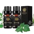 Aromatherapy Essential Oil Set for Diffuser- Vetiver, Patchouli Essential Oil, Earthy Essential Oil Set,100% Pure Vetiver Essential Oil Kit, 2x10ml Aromatherapy Patchouli Oil Set for Humidifier