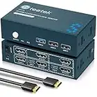 USB3.0 KVM Switch DisplayPort Dual Monitor Porte,KVM Switch 4K@60Hz,DP 1.2,KVM Switch 2 PC 2 Monitor,2 In 2 Out, Button Switch,Con Cavo,Guscio in Metallo