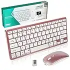 Wireless Bluetooth Keyboard and Mouse Set,Portable Slim Silent Rechargeable Cordless Keyboard and Mouse Combo for Computer/iPad/PC/Laptop/Microsoft/Apple TV/Mac/Tablet/Macbook/Surface/Android/Windows