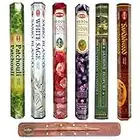 HEM Incense Sticks - 6 unique and premium flavours - Patchouli, White Sage, Precious Rose, Precious Lavender, Egyptian Jasmine and Sandalwood with SAMASIA incense holder