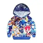 Kids Son-ic The Hedge-hog Coat Zip Hoodie Shirt Tracksuits for Boys Girls, Blue, 5-6 Years