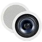 Polk Audio RC60i 2-way Premium In-Ceiling 6.5" Round-Speakers (Pair), Perfect -for Damp-and Humid Indoor/Outdoor Placement, (White, Paintable Grill)