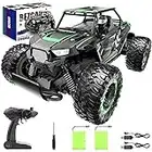 BEZGAR TB142 Remote Control Cars - 1:14 Scale RC Car, 2WD 20KM/H All-Terrains Toy Off Road Vehicle Monster Truck with 2 Rechargeable Battery for Boys Kids Adults and Girls, Green