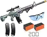 Toy Guns for Boys 8-12, Automatic Machine Toy Gun Electric Toy Foam Blasters & Guns with 200 Bullets, 2 Magazines, 1 Goggles, Foam Dart Gun Toys Birthday Xmas Gifts for Kids 8+