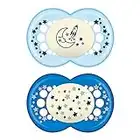 MAM Night Pacifiers , MAM Pacifiers 6+ Months, Best Pacifier for Breastfed Babies, Glow in the Dark Pacifier, Baby Boy Pacifier, 6-16 (Pack of 2)