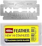 THE SHAVE FACTORY 50 Feather Double Edge Razor Blades, Yellow