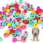 200Pcs Mini Haar Klammer Mini Haarclips Haarspangen Bunte Perle Haar Nadeln Kunststoff Regenbogen Perlen Clip für Kinder Mädchen Frauen