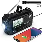 Emergency Solar Hand Crank Radio with 5000mAh Rechargeable Battery Powered Radio Portable,NOAA Emergency Weather Radio AM/FM/SW,USB Charger, Flashlight, Reading Lamp, SOS,for Outdoor Emergency Kit