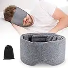 Handmade Cotton Sleep Mask Blackout - Comfortable & Breathable Eye Mask for Sleeping Adjustable Blinder Blindfold Airplane with Travel Pouch - Best Night Companion Eyeshade for Women Men Kid (Gray)