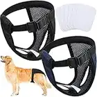 2 Confezioni Pantaloni per Cani Pannolini per Cani con 6 Assorbenti Igienici Mutande Protettive Lavabili per Cani Femmine in Calore Sanguinamento Mensile, Nero e Blu (XL)