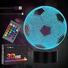 Fußball Geschenke für Jungs 6 7 8 10 Jahre, Fussball Spielzeug ab 4 5 9 11 Jährige Jungen Nachtlicht Coole Kinder Lampe Weihnachts Geburtstag für Junge Sohn Kind Männer Mädchen 3D LED Schlafzimmer