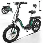 HITWAY Electric Bike for Adults, 20" Fat Tire E Bike 750W 20MPH, 48V/14Ah Battery 55-120KM, Removable Folding Mountain Bike Snow Beach Bicycle with Shimano 7 Gears