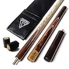 CUESOUL 3/4 Jointed Handcraft Snooker Cue 57 inch with Extension +Cue Joint Protector + Leatherette Cue Bag